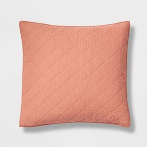 Threshold - Euro Diamond Stitch Cotton Linen Quilt Sham Terrac Terracotta